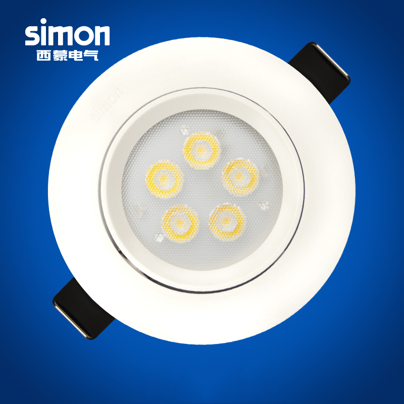 西蒙(simon)灯具照明 LED 天花灯射灯客厅吊顶简约现代暖光牛眼灯4W 3寸晶亮系列射灯白色