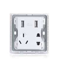 正泰CHNT插座面板带双USB充电五孔插座直流5V 3100MA 10A雅白86型7L系列NEW7-L13220