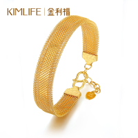 金利福珠宝 黄金手镯女士999足金手镯精致编织手镯生日礼物送妈妈送爱人 F001333