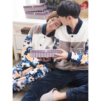 静韵 秋冬情侣睡衣珊瑚绒女加厚法兰绒长袖甜蜜花儿睡衣家居服套装