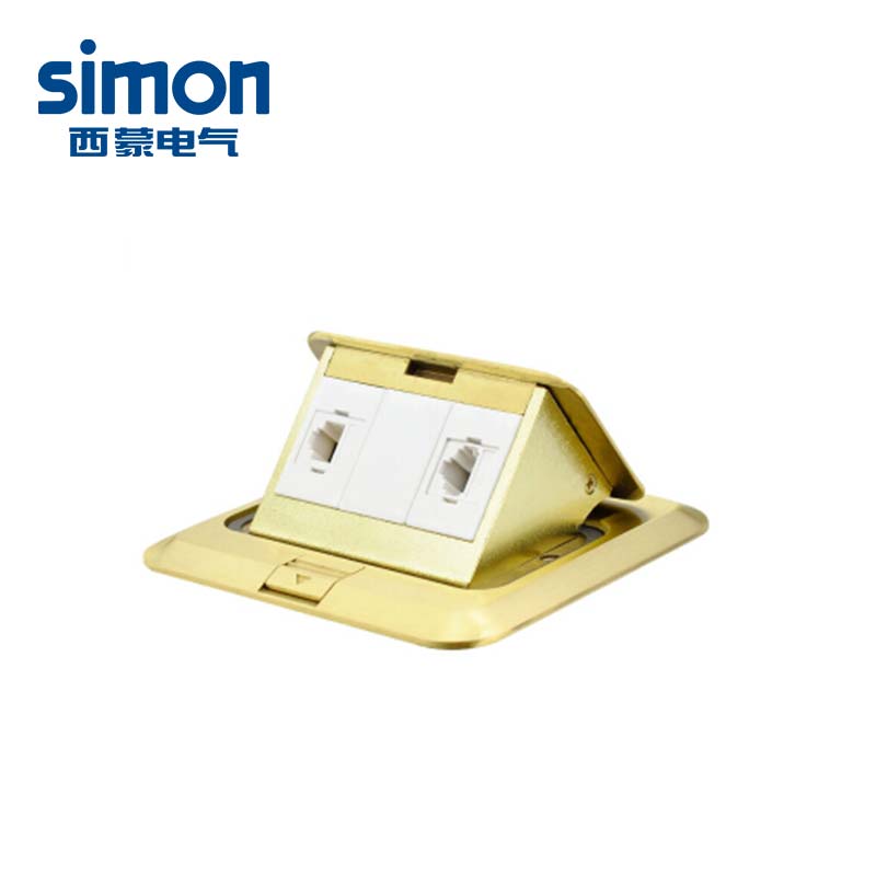 西蒙(simon)五孔铜色信息地插TD120F19高清大图