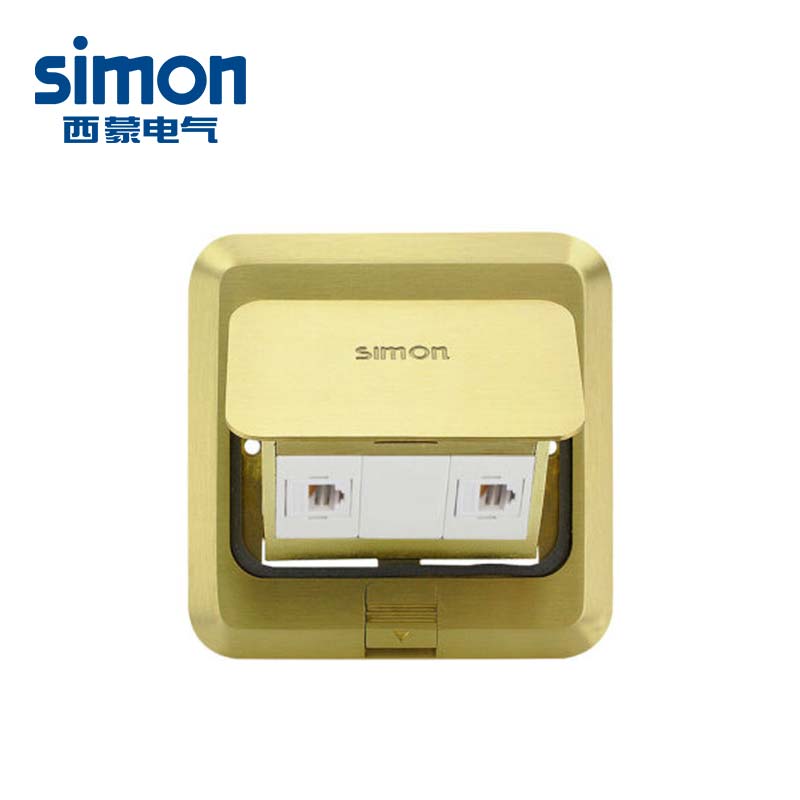 西蒙(simon)五孔铜色信息地插TD120F19