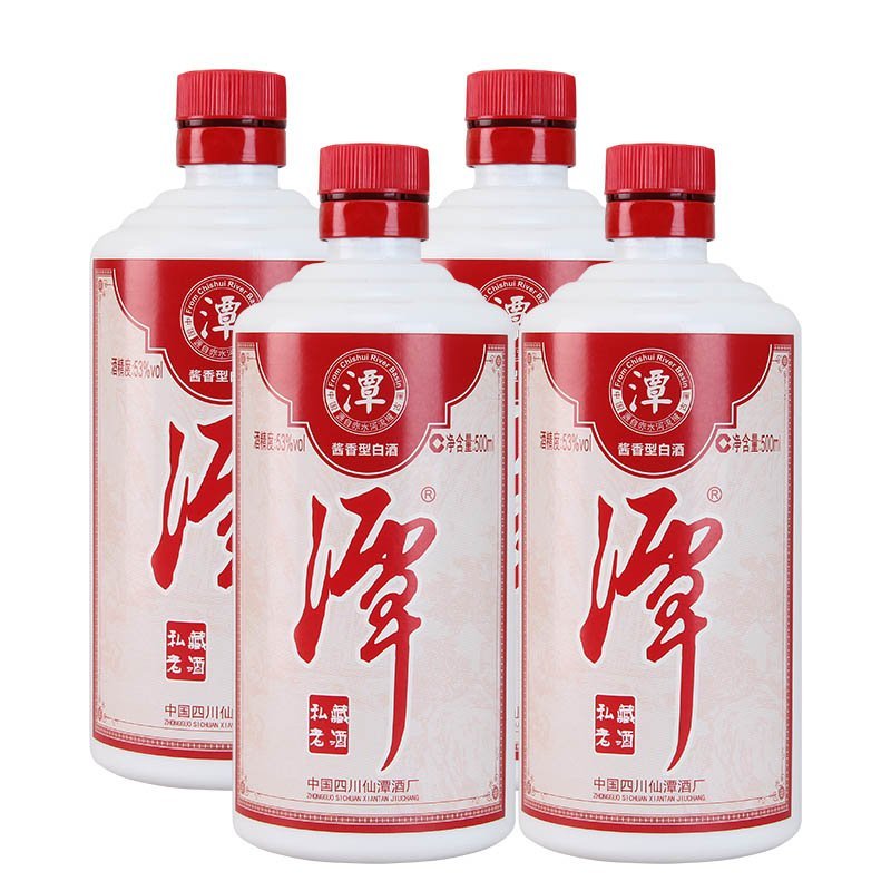 潭酒 私藏老酒 53度 酱香型白酒 500ml*4 整箱装