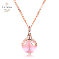 chenim/晶石灵14K金镶嵌托帕石紫晶粉晶彩色宝石女款吊坠项链礼物_1