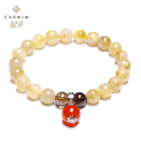 chenim晶石灵彩宝发晶手珠手链女款时尚彩色宝石饰品发晶_1