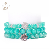 chenim晶石灵彩宝天河石手珠手链女款单圈手串彩色宝石时尚饰品_1