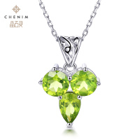 chenim晶石灵彩宝时尚橄榄石吊坠女款彩色宝石项坠珠宝饰品支持复检_1