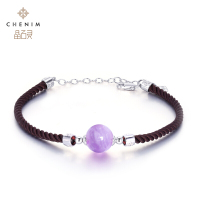 chenim晶石灵彩宝海蓝宝天河石粉晶紫晶手链时尚彩色宝石手环_1