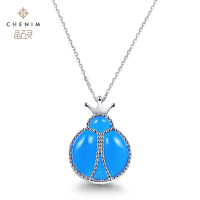 chenim晶石灵彩宝玛瑙孔雀石虎眼石吊坠七星公主彩色宝石项链饰品_1