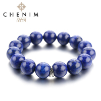 chenim晶石灵彩宝青金石单圈手珠手串手链时尚彩色宝石饰品14mm64.91g_1
