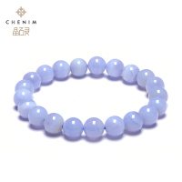 chenim晶石灵天然巴西蓝玉髓手珠手链女款单圈水晶手串简约饰品支持复检_1
