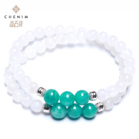 chenim晶石灵彩宝月光石天河石手珠时尚手链彩色宝石饰品_1