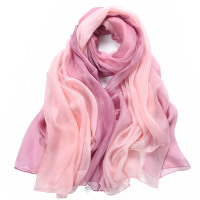 羚羊早安渐变色大规格雪纺丝巾披肩经典百搭丝巾披肩沙滩巾纱巾丝巾