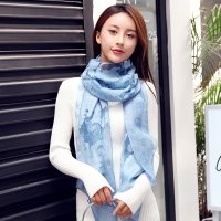 羚羊早安特卖 女士春季围巾空气感优雅拼接围巾丝巾披肩