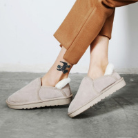 格瑞迪欧2017新品女鞋牛皮女靴真皮保暖厚绒平底防滑短靴雪地靴W5680