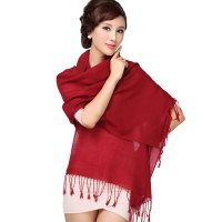 羚羊早安羊毛围巾女士秋冬百搭纯色舒适柔软保暖流苏空调披肩围巾