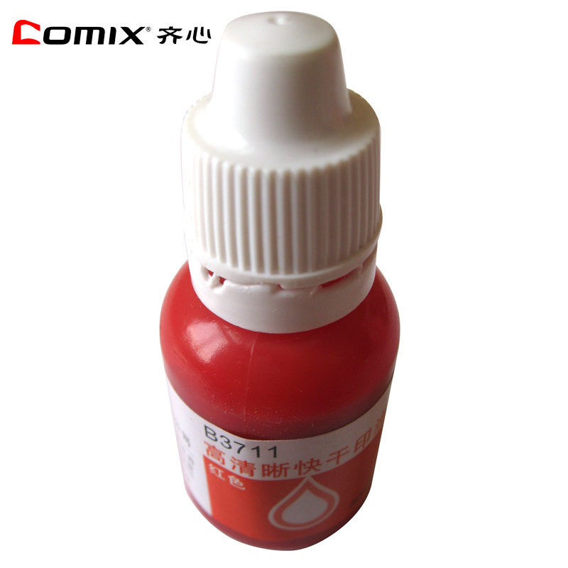 齐心(comix) 30ML 红色 快干原子印油 B3711 (套*10瓶)