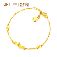 金利福珠宝 黄金手链足金999蝶影双飞手链女时尚饰品女士手链 F001239