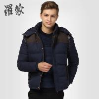 罗蒙男士羽绒服短款加厚修身冬装羽绒衣连帽休闲新款_1
