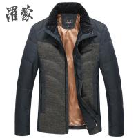 罗蒙男士羽绒服短款立领冬装羽绒衣中年商务休闲新款_1