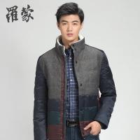 罗蒙拼接男士羽绒服立领冬季羽绒衣新款商务休闲外套_1
