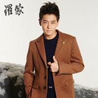 罗蒙男士毛呢大衣西装领呢子外套时尚休闲大衣冬装_2