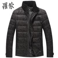罗蒙男士羽绒服修身立领毛领羽绒衣休闲外套上衣冬季男装_1