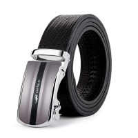 卡帝乐鳄鱼皮带男真皮自动扣 纯牛皮商务裤带 青年男士腰带头层牛皮 DPM5MY6319E
