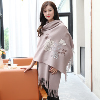 上海故事粗纺刺绣羊毛披肩2