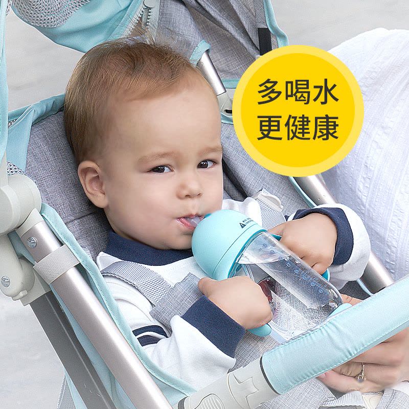 纽因贝 宝宝学饮杯6-18个月防漏防呛 婴儿吸管杯带手柄儿童防摔水杯270ml图片