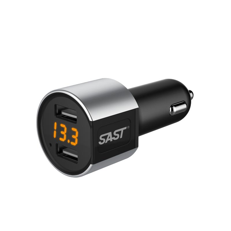 先科(SAST) 车载充电器 AY-M56 汽车车充点烟器双USB一拖二智能 手机快充