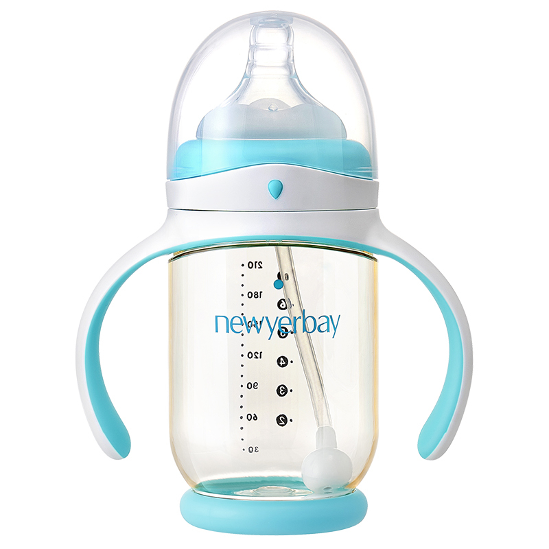 纽因贝(NEWYERBAY) 婴儿宽口径奶瓶PPSU婴儿断奶宝宝硅胶奶嘴耐摔防胀气210ml