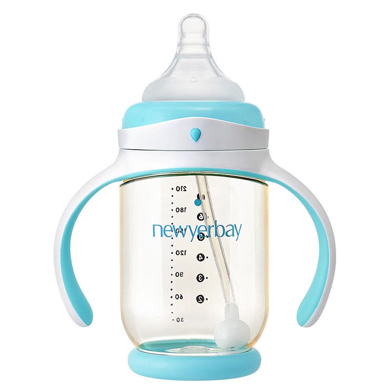 纽因贝(NEWYERBAY) 婴儿宽口径奶瓶PPSU婴儿断奶宝宝硅胶奶嘴耐摔防胀气210ml图片