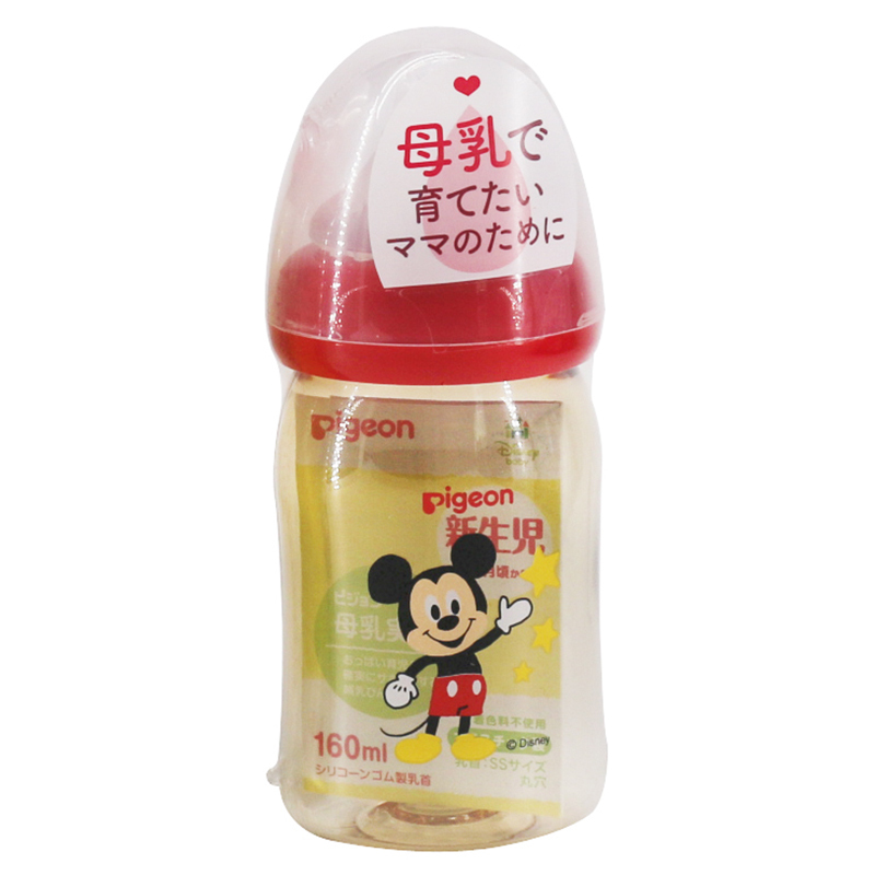 贝亲(Pigeon)奶瓶 宽口径 PPSU红色米奇奶瓶 160ml 日本原装进口