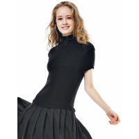 FDO018HE短袖修身连衣裙羊毛衫