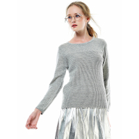 FHR004HS圆领套头长袖短款纯羊毛衫