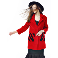 TCB004DH条纹口袋设计羊剪绒外套