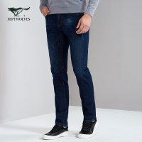 七匹狼牛仔裤2017年秋冬新品时尚休闲合体五袋裤牛仔长裤_1