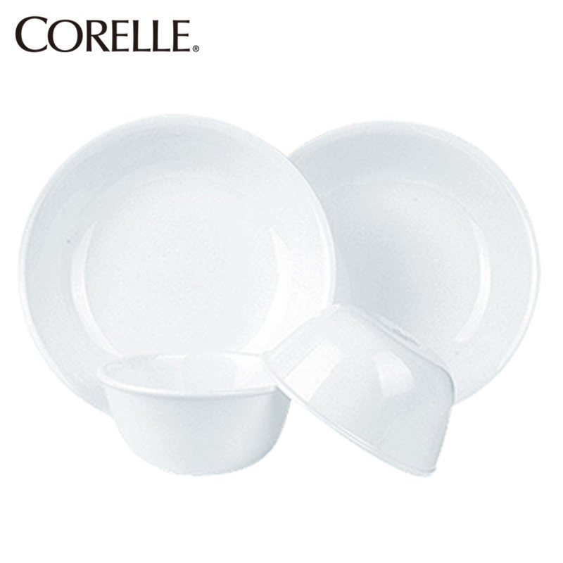 康宁(CORELLE )餐具 套装美国进口餐具套装组合碗叠盘 4件套白色高清大图