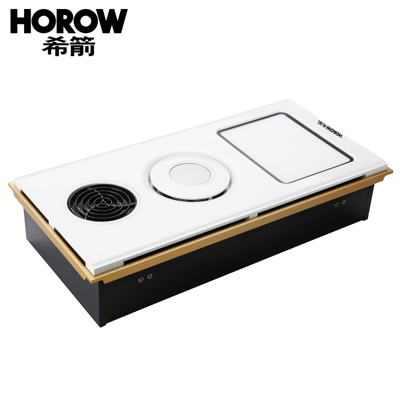 瑞士希箭HOROW浴霸 琉璃LED灯双动力风暖4M3循环取暖浴霸厨卫led照明浴霸 土豪金色