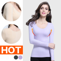 缔五季轻薄发热塑身衣秋衣女士保暖内衣显瘦收腹塑身保暖美体上衣Y262