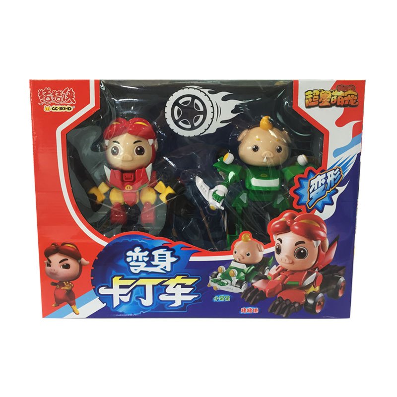 猪猪侠变身卡丁车两只装(猪猪侠+小呆呆)YS8651A 超星萌宠儿童动漫玩具