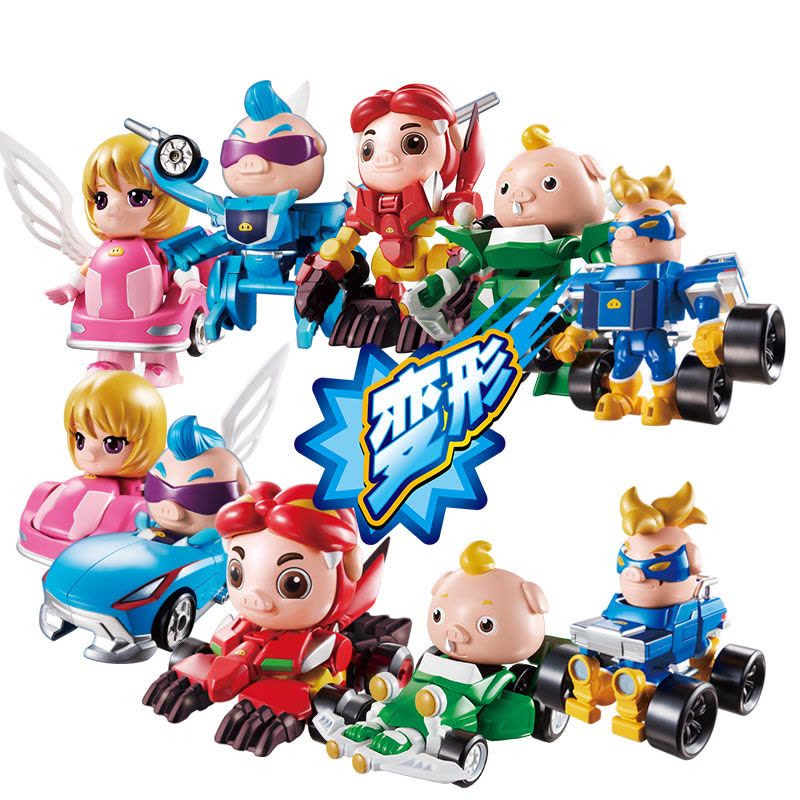 猪猪侠变身超级卡丁车五只装YS8652套装 超星萌宠 儿童动漫玩具图片