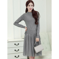 丝柏舍连衣裙秋冬女长袖伞裙短款2017新款韩版蓬蓬裙S63A0002