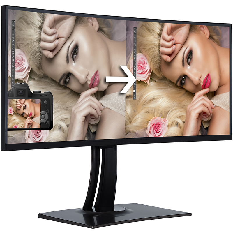 优派 (ViewSonic) VP3881 37.5英寸 21:9 准4k 超宽屏曲面 专业摄影绘图设计电脑显示器
