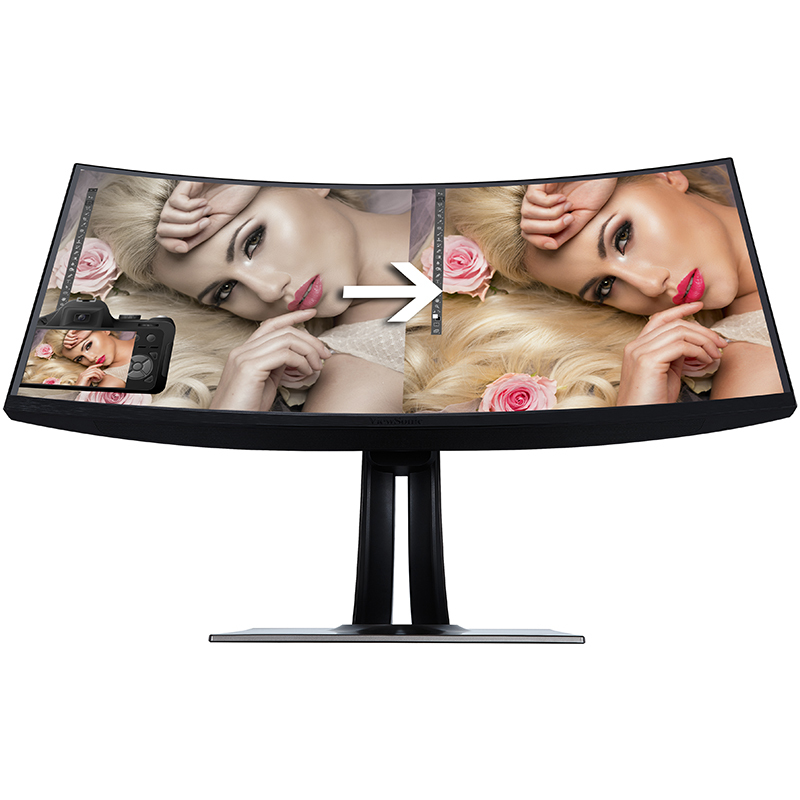 优派 (ViewSonic) VP3881 37.5英寸 21:9 准4k 超宽屏曲面 专业摄影绘图设计电脑显示器