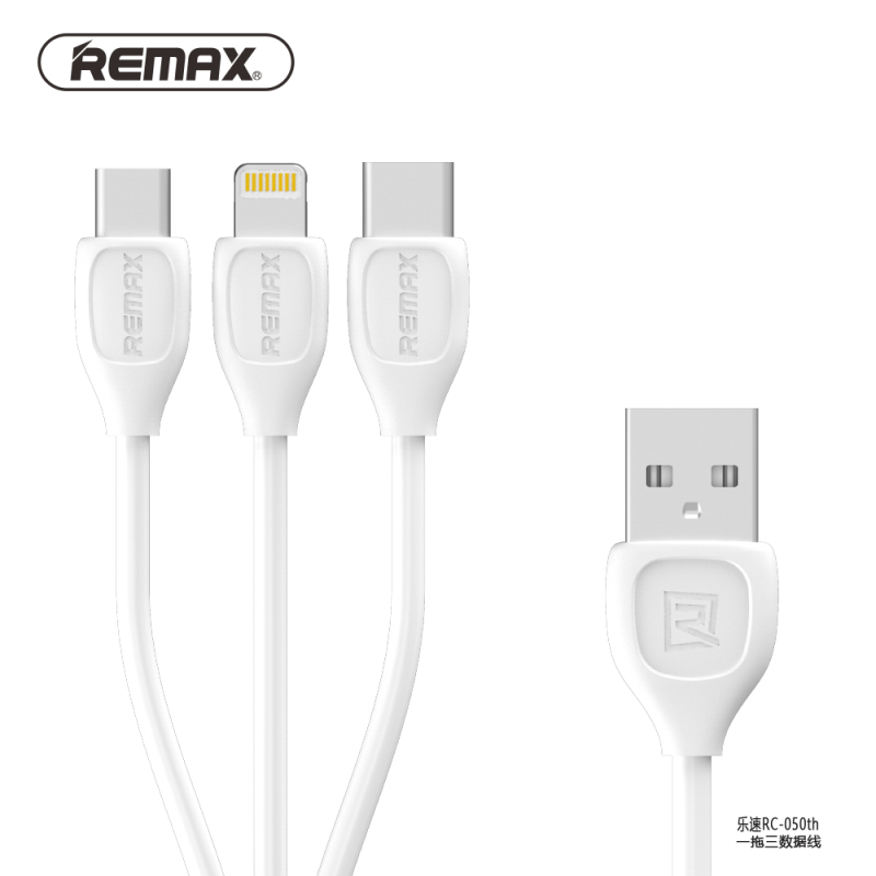 Remax 乐速三合一数据线 苹果 安卓 Type-C 三分头手机通用快速充电数据线 USB连接传输线