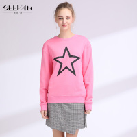 Seevan/希范2017秋冬新款时尚五角星印花卫衣长袖圆领外套