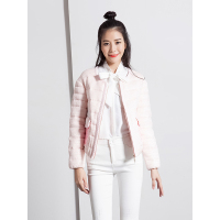 冬装时尚圆领PVC装饰短款羽绒服