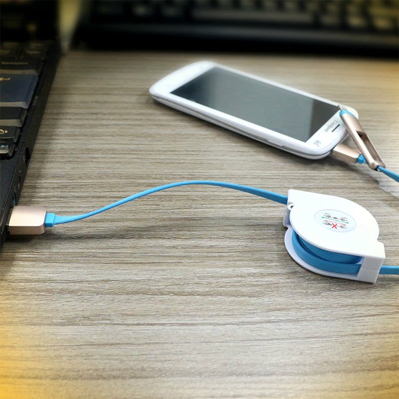 伸缩二合一数据线苹果安卓通用USB充电器10件装图片